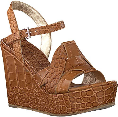 Kennel & Schmenger Damen Sandalen Sandalette Schuhe VIVI Kroko 73250 Braun, Gr 38