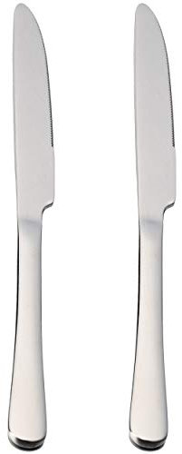 2 couteaux de table en acier inoxydable 22,5 x 2,05 cm