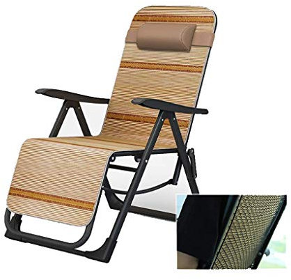 Sywlwxkq Zero Gravity Patio Lounger Chair Klappstuhl Outdoor-Liegen für Patio Tragbare Sun Garden Lounger Unterstützung 200 kg (Farbe: Bambusmatte)