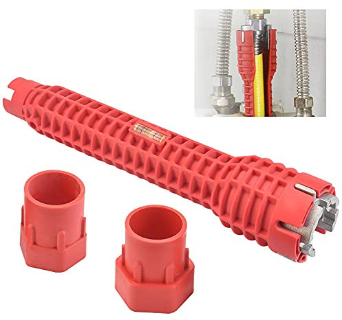 RECHCIGA Llave de Plastico para Fregadero 8 en 1 Llave Grifo Fregadero Cocina Llaves de Lavabo de Cocina Llaves para Apretar Grifo Fregadero Llave Multifuncional Grifo para Montar y Desmontar Grifos