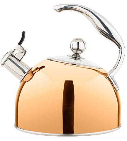 Viking 2.5 Quart Stainless Steel Whistling Tea Kettle (Rose Gold)