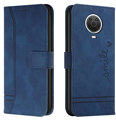 QIWEIQING Kompatibel mit Handyhülle für Nokia G20 Hülle Leder, Nokia G20 / Nokia G10 Klapphülle Handytasche Case für Nokia 6.3 / Nokia G20 / Nokia G10 Handy Hüllen,Blue HX