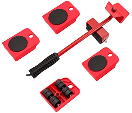 Youyijia Furniture Lifter Sliders 4Pcs 3.9x3 Furniture Slides Kits 360 Degree Rotatable Adjustable Height Moving Lifting Tool for Heavy Duty Furniture Couches Refrigerators Washing Machine (Red)
