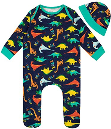 Harry Bear Baby Boy Sleepsuit and Hat Dinosaur Multicoloured 3-6 Months