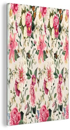 Glasbild Glasfoto Wandbild Bilder Deko 20x30 cm Blumen - Lilie - Rosa - Muster