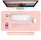 AECCN Leather Desk Mat and Keyboard Wrist Rest Set - Girlish Pink 80 X 40 cm