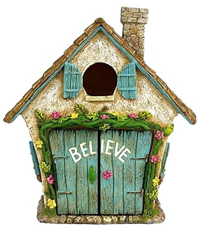 Dimoxii Mini Holztür Wichteltür Chalet Weihnachten aus Hölz Nissedor Miniatur Wichtel Tür Weihnachtswichtel (Stil 2)