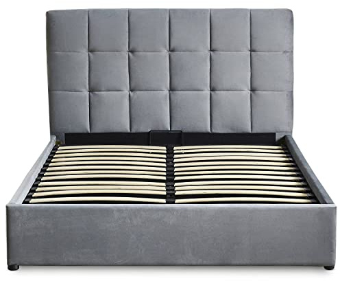 Menzzo Bett, silberfarben, L189 x T217 x H106 cm