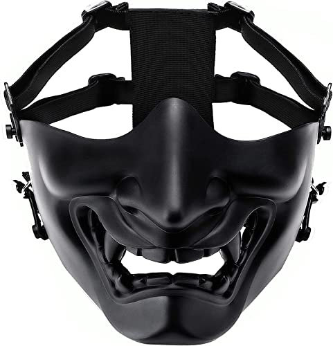 Demi-masque de protection tendance pour airsoft, monstre kabuki, samouraï, Hannya Oni, Demi-masque de protection pour bal masqué, bal masqué, Halloween, cosplay