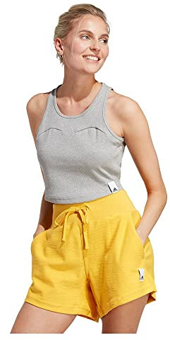 Adidas Damen Tank W LNG Rib Tank, Medium Grey Heather, IC9450, M