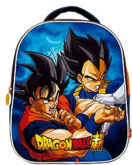 ARDITEX - Zaino infantile 3D di Dragon Ball con Goku e Vegeta - 26x32x10cm - Colore Blu - Perfetto per bambini - Ideale per l’asilo, la scuola materna e la scuola primaria