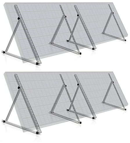 Zelsius Universal Solarmodul Halterung Set mit verstellbarem Winkel von 0 bis 90° | 104 x 3 x 3-104 cm | Panelhalterung, Aluminium Montageset für vier Panele | Befestigungsset, Solarmodulbefestigung