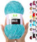 MeriWoolArt Chenille Garn zum Stricken und Häkeln Dunkle Minze - 100 g und 120 m Samt-Wolle - 100% Flauschige Polyester Strickgarn für Amigurumi Kissen Decken weiche Kleidung Geschenke
