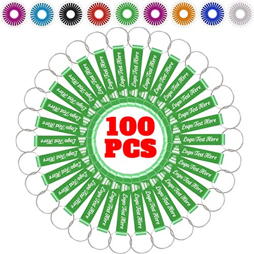 Lot de 100 décapsuleurs personnalisés en aluminium avec texte/logo - Décapsuleurs personnalisés - Cadeaux de mariage, fête prénatale, anniversaire, fête, anniversaire - Vert