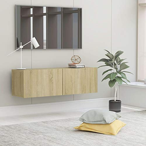 LAPOOH TV-Schrank, Fernsehschrank, Tv-möbel & Phonomöbel, Fernsehtisch, Tv Board, Fernsehkommode, Schrank Schlafzimmer, Sonoma-Eiche 100 x 30 x 30 cm Spanplatte