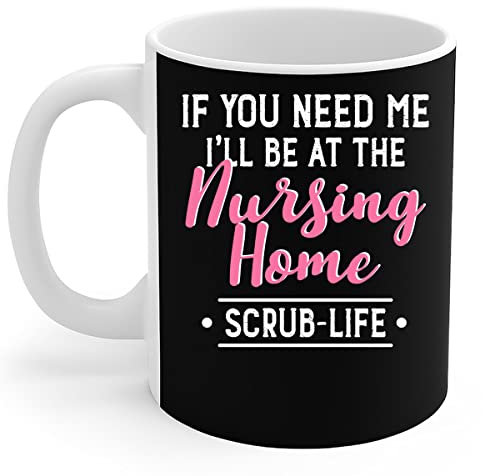 908 Kaffeebecher Keramik Tasse Geschenktasse Lustig Geschenk Weihnachten 330ml Scrub Nurse - Lustig, Wenn Du Mich Brauchst, Bin Ich Im Pflegeheim Scrub-Life