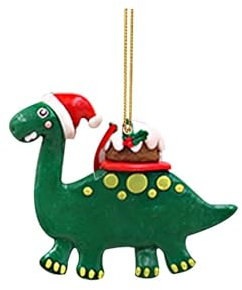 FeiliandaJJ Weihnachtsdeko Anhänger, 3D Dinosaurier Weihnachten Deko, Lustig Dino Hängende Zubehör, Weihnachtsdekorationen Weihnachtsbaumschmuck für Zuhause, Urlaub, Party, Auto