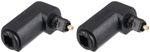 sourcing map Optical Adaptor Fiber Optic Audio Adaptor 90 Degree Digital Fiber Optic Connector Adapter 34mm Black 2PCS