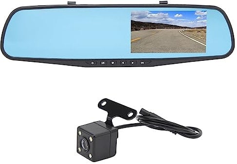 HD 1080P Dual Lens Mirror Dashcam, Blendfreier Rückspiegel, 4,3-Zoll-LCD-Display, Elektronische Bildstabilisierung, HD-Videoaufzeichnung (Mit 32g Speicherkarte)