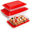 NUTRIUPS Glas-Auflaufform Set für Ofen - 1+1.7+2.8L Lasagne Ofenform Groß