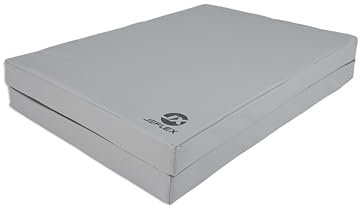 Jeflex – Grau schwarze klappbare Weichbodenmatte & Turnmatte 1 Mal klappbar - 200 x 70 x 8 cm - MADE IN GERMANY/Gymnastikmatte tragbar/platzsparende Fitnessmatte & Spielmatte für Kinderzimmer