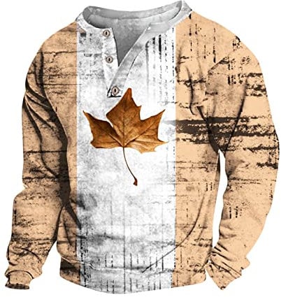 KONG JIMFAN Sweatjacke Herren Muster Drucken Schwarzer Pullover Herren Mit Kordelzug Aesthetic Hoodie Sweatshirt Coole Pullover Modischer Pullover Herren Subnautica Below Hoodie(5-Beige,L)