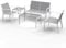 RANSENERS Premium 5tlg-Set Gartenmöbelset - Sofagarnitur mit Metallrahmen und Polyrattan Sitzfläche für Garten Terrasse und Balkon - Weiß