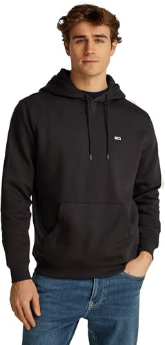 Tommy Jeans Tjm Reg S Flag Hoodie Dm0Dm20742, Felpa con Cappuccio, Uomo, Nero (Black), XXXL