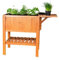 empasa Kräuterhochbeet Cube 1 aus Tannenholz mit Ablage für Garten, Terrasse und Balkon, großes Hochbeet Kräuterbeet Pflanzkasten, Echtholz, 70-102 x 50 x 80 cm, 80 Liter