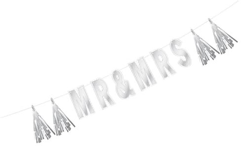 Buchstaben-Girlande Mr & Mrs, Silber, 1.2m, 1 STK.