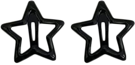 2pcs Nero/Grigio A Forma Di Stella Forcine Per Ragazze Calde Clip Di Capelli Stella Del Metallo Y2k Mollette Carino Stella Per Adolescenti Forcine Per Capelli Per Donna Accessori Per Capelli Festival