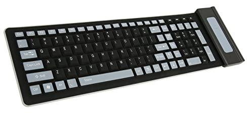 Ard107 Tasten Tastatur2,4G TastaturFaltbare SilikontastaturWirel Silikontastatur,Silikontastatur 107 Tasten Wasserdicht Staubdicht Zusammenklappbar Zwei Farben 2,4G Wirel USB