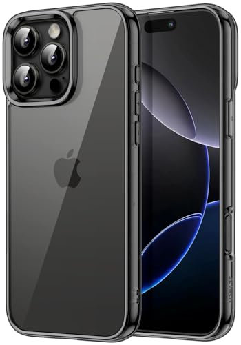 JETech Case for iPhone 16 Pro Max 6.9-Inch, Non-Yellowing Shockproof Phone Bumper Cover, Anti-Scratch Clear Back (Black)