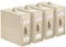 WELTRXE Bed Sheet Organizer, 4 Pack Foldable Bedding Organiser with Handle and Window, Foldaway Closet Storage Bins, Storage Container Box for King Queen Sheet Duvet Cover Set Blanket Clothes, Flaxen
