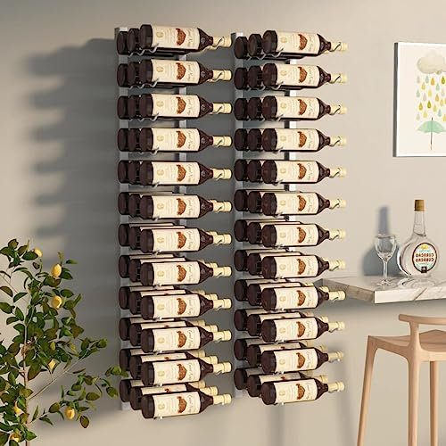 LLEZKBR Armoires et rangements - Porte-bouteilles mural en fer blanc pour 36 bouteilles