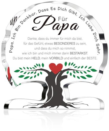 VivaJoy Papa Geschenk - Geschenk Papa Acryl Baum als Dekoratives, Papa Geschenk Geburtstag, Geschenke für Papa, Beste Vater Geburtstagsgeschenk, Papa Geschenk Weihnachten