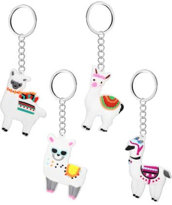 KGDUYC 4 Stück Alpaka-Schlüsselanhänger, Alpaka-Schlüsselanhänger Tier-Schlüsselanhänger für Alpaka-Themen-Partygeschenke, Schul-Karneval-Belohnungs-Party-Taschen, Geschenk-Stuffers