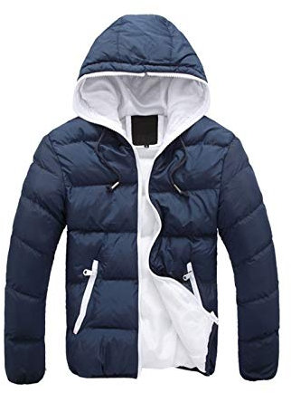 Duohropke Chaqueta acolchada para hombre de 2 tonos, chaqueta de protección contra la intemperie, chaqueta acolchada de corte ajustado, chaqueta de entretiempo, chaqueta cálida de invierno, chaqueta
