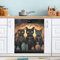 Housse magnétique vintage pour lave-vaisselle Motif chats et vase 58,4 x 66 cm