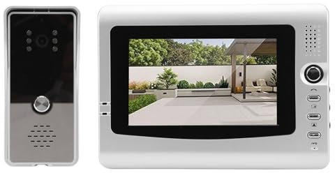 Smart Intercom System, 7 Inch Monitor Video Doorbell with Night Support Remote Unlock Dual Way Intercom with 7 Inch TFT Color Screen for Home for Office Apartment (UK Plug)