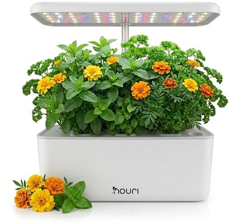 Nouri 7-Pod Smart Garden | mit Alten Tomatensorten | Hydroponic System | Smart Garden für Indoor Garten & Indoor Kräutergarten | LED-Pflanzenlampe | Einfache Bedienung