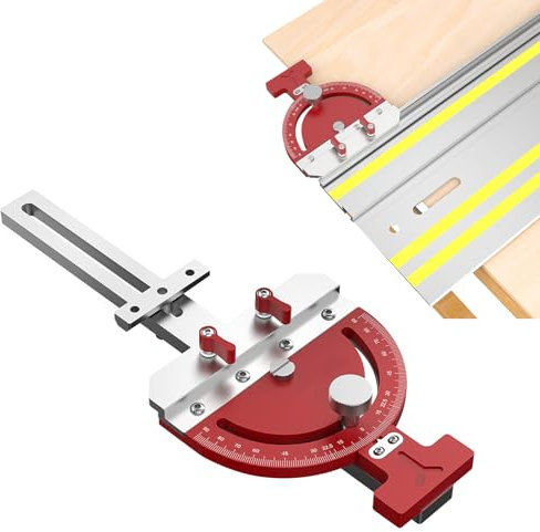 Calibro per sega da tavolo, regolabile, multi-angolo, guida quadrata ad angolo retto, morsetto ausiliario per Makita per Festool per guida DeWalt