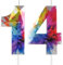 Colorful Graffiti Number 14 Candle, 14 Birthday Candle, Colorful Happy 14 Birthday Candles for Cake, Colorful Cake Topper Decorations for Boys Girls Colorful Sweet 14 Birthday Party Decorations