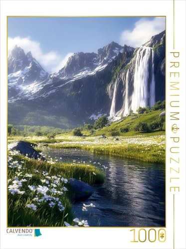 CALVENDO Puzzle Die Wasserfälle von Nidavellir | 1000 Teile Lege-Größe 64 x 48 cm Foto-Puzzle für glückliche Stunden