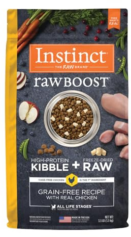 Instinct Raw Boost | Natürliches Trockenfutter für Hunde mit gefriergetrockneten Stücken | High Protein | Getreidefrei Rezept | Echtes Huhn | 1,6 kg | Beutel