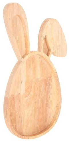 MAGICLULU Easter Trays Farmhouse Bunny Serving Trays Easter Rabbit Shape Wooden Platters Rabbit Shaped Charcuterie Board Wooden Bread Serving Tray Dessert Tray for