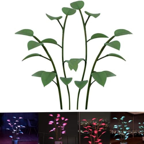 Magisch Leuchtende Künstliche Pflanzendekoration Im Topf, Künstliche LED-Bonsai-Pflanzen mit Farbwechsel, Realistische Kunstpflanzen mit Buntem LED-Licht für die Innendekoration