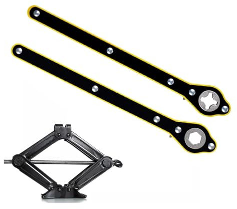 NADCFN 2 Pack Metal Scissor Jack Wrench Car Jack Ratchet Wrench Labor-Saving Car Scissor Ratchet Spanner Car Jacks Farm Jack