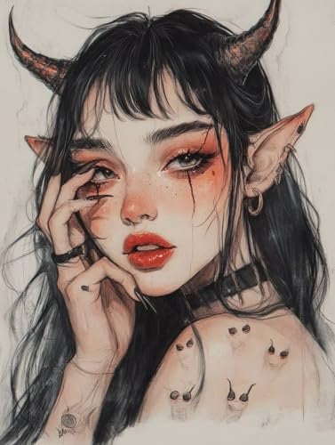 Paint by Numbers Anime Paint by Numbers for Adults, DIY Painting by Number Canvas Kits with Acrylic Paint Brushes, Woman Paint by Numbers for Children Arts Crafts for Home Decor Gifts 100x135cm -3p86