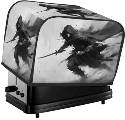 Copertura per tostapane, 4 fette, bianco e nero, accessori da cucina, antipolvere, impermeabile, copertura per macchina del pane